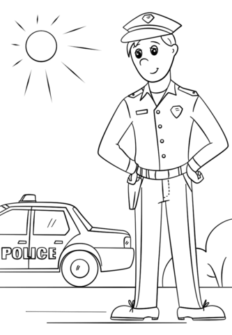 Police officer coloring page free printable coloring pages