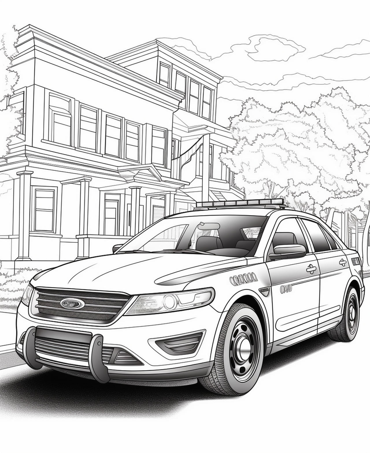 Police cars coloring pages in premium quality by coloringbooksart on