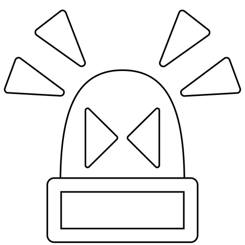 Police car light emoji coloring page free printable coloring pages