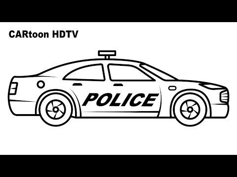 How to draw police car coloring pages for kids