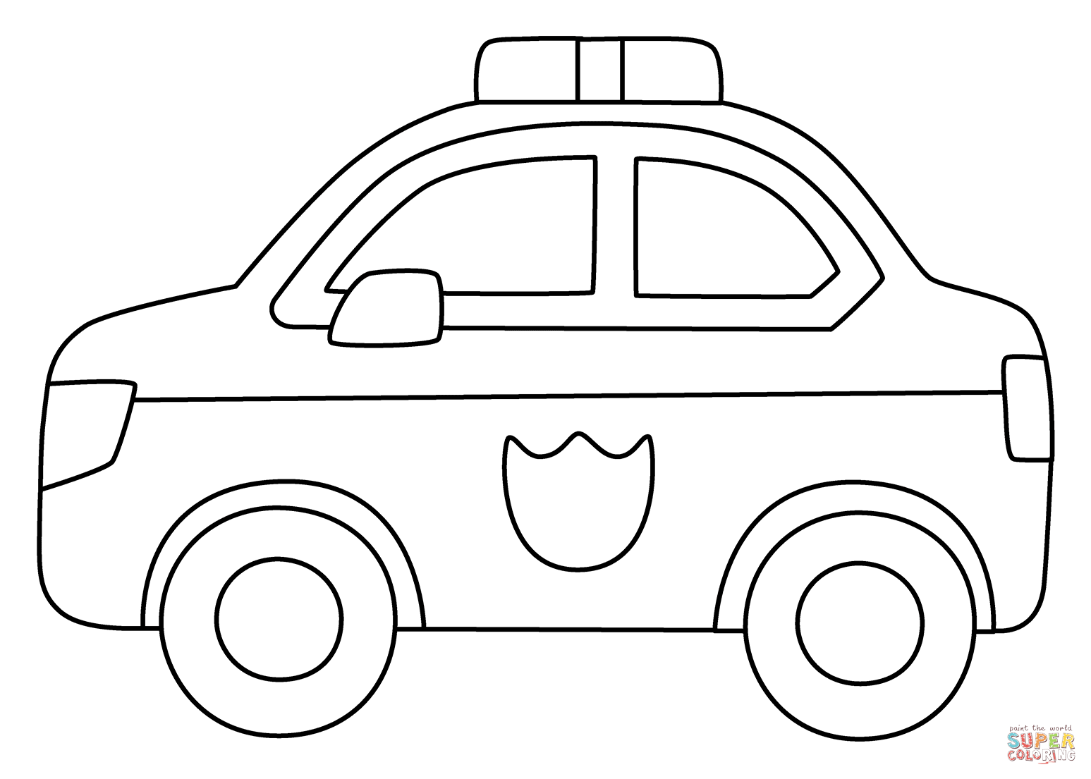 Police car emoji coloring page free printable coloring pages