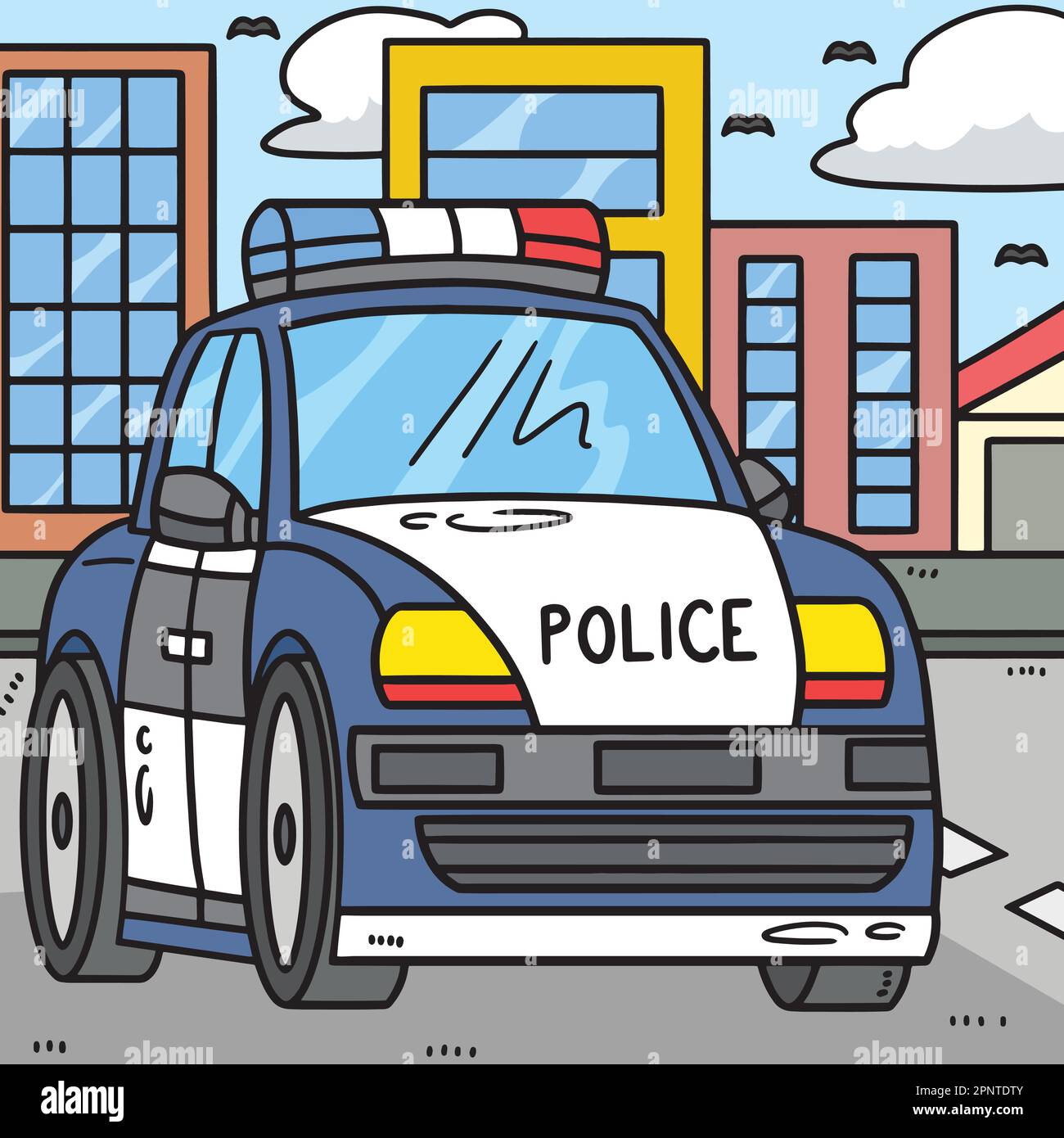 Cartoon police car hi