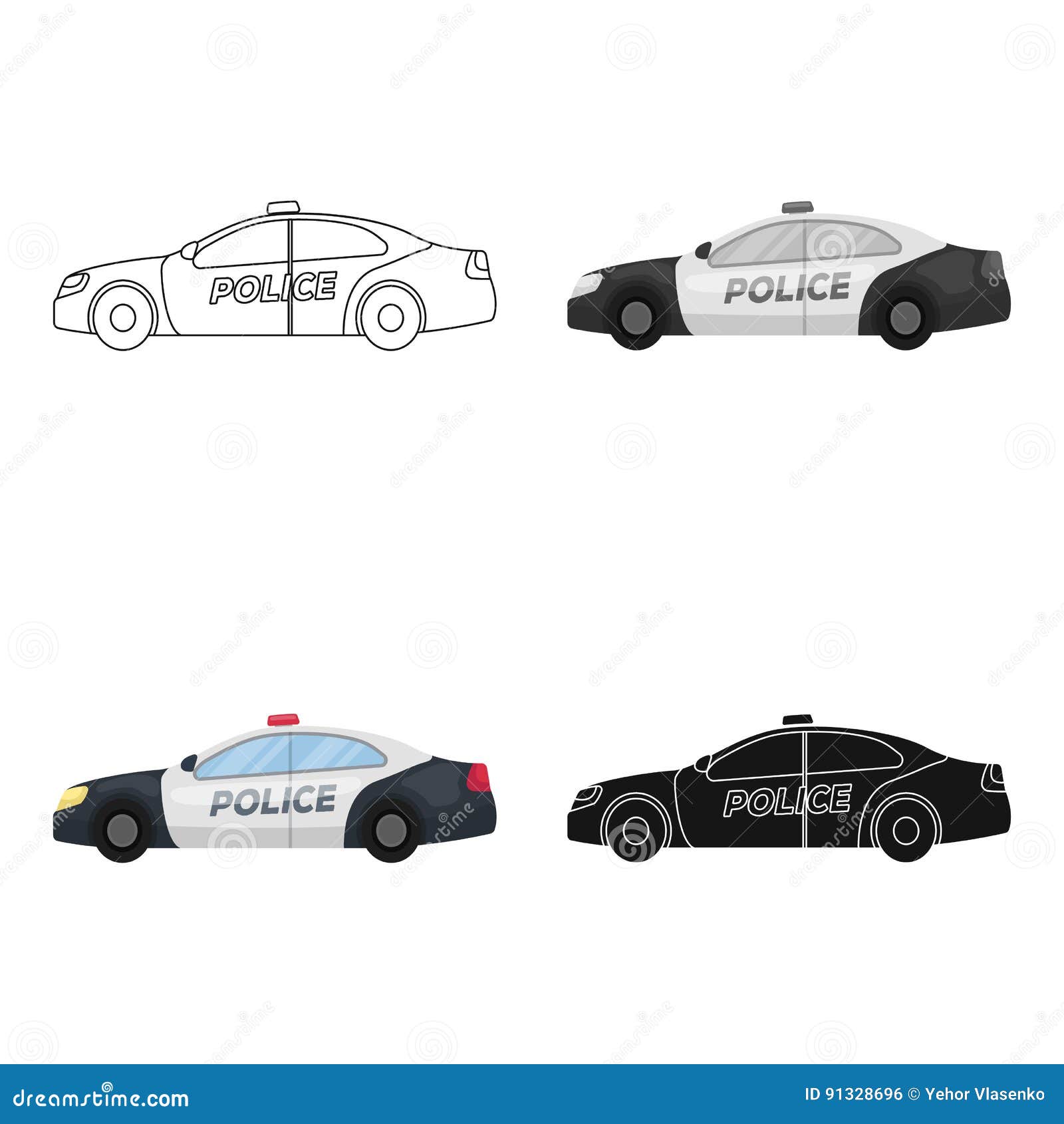 Police car cartoon stock illustrations â police car cartoon stock illustrations vectors clipart