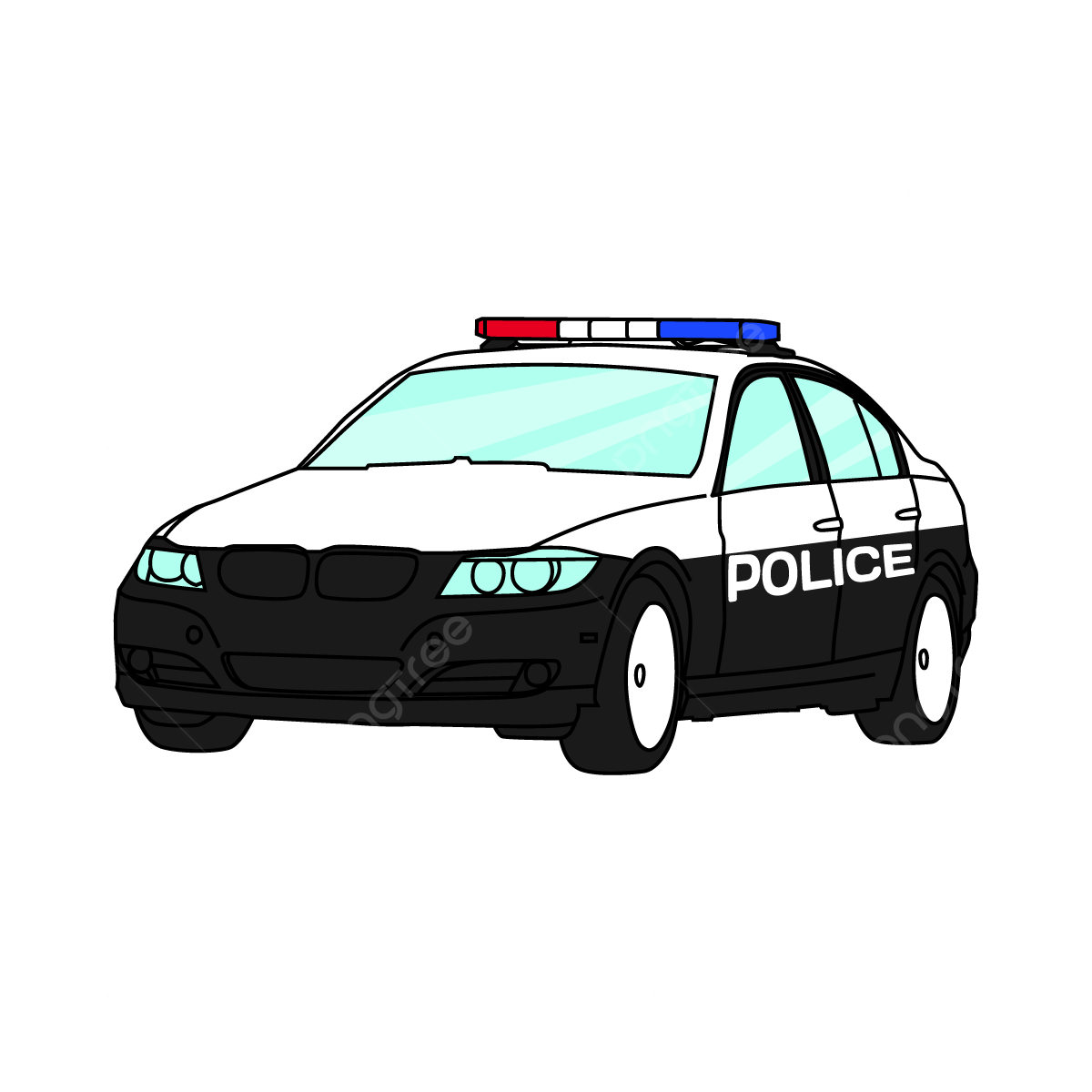 Black and white police car isolated police car police car vector police car illustration png and vector with transparent background for free download