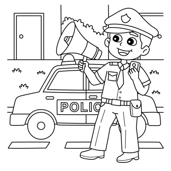 Police car coloring page stock vector by abbydesign