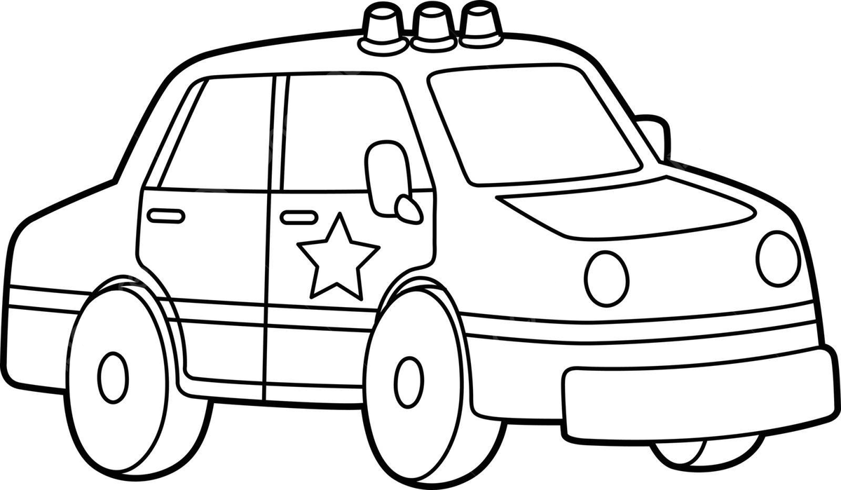 Police car coloring page isolated for kids squad car wheel police car vector car drawing ring drawing kid drawing png and vector with transparent background for free download