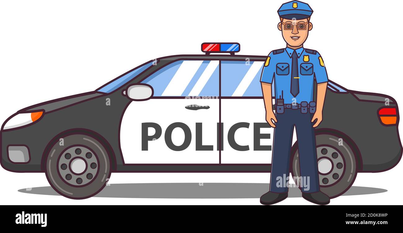 Cartoon police car hi