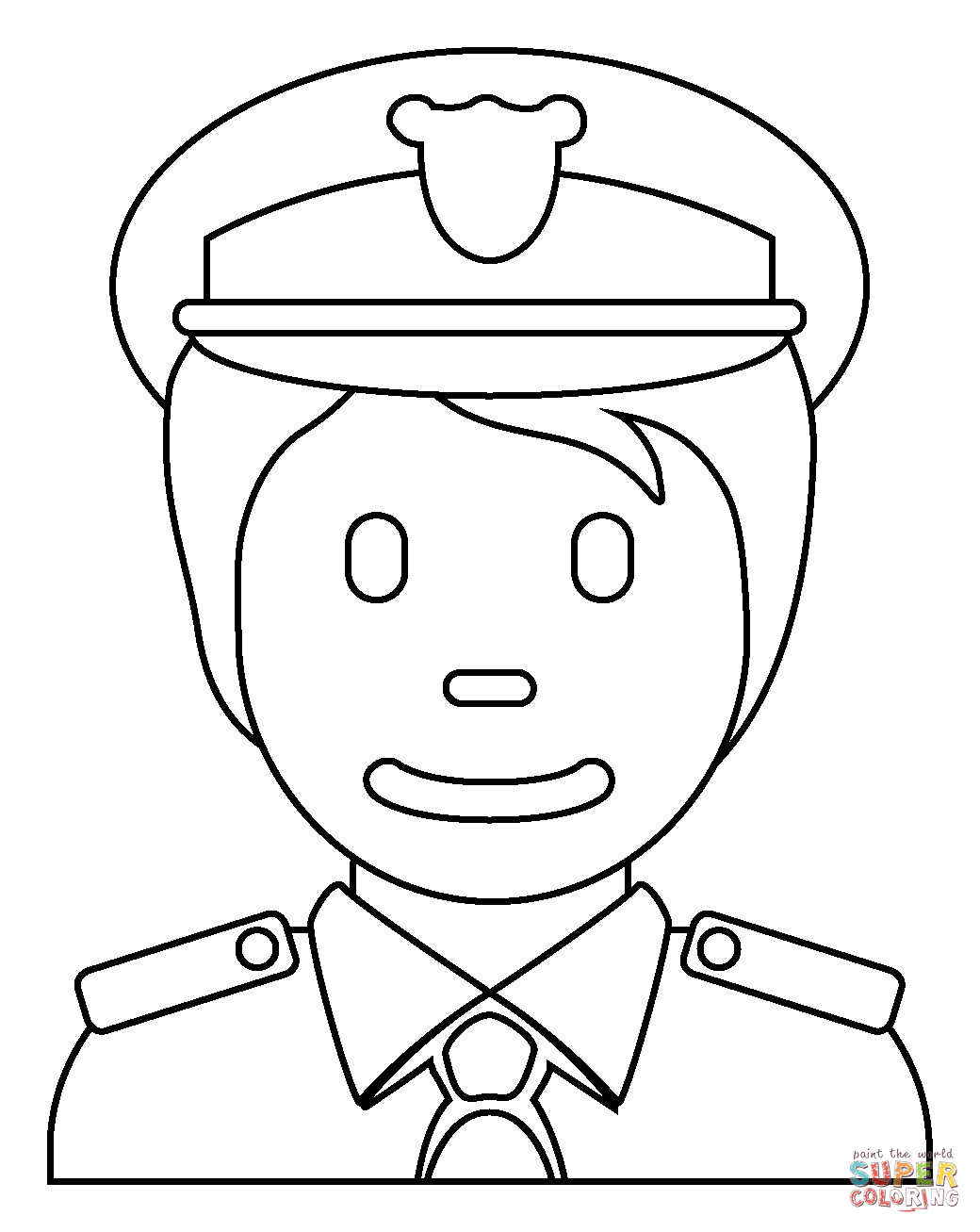 Police officer emoji coloring page free printable coloring pages