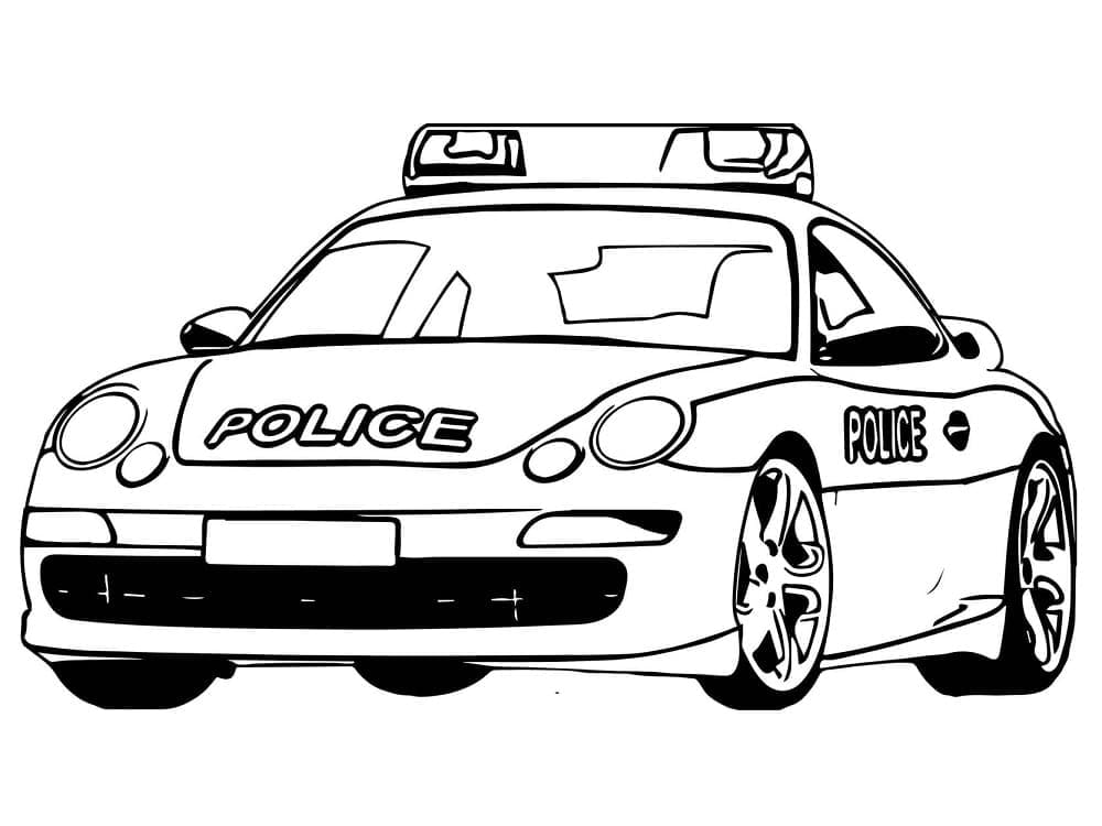 Porsche police car coloring page