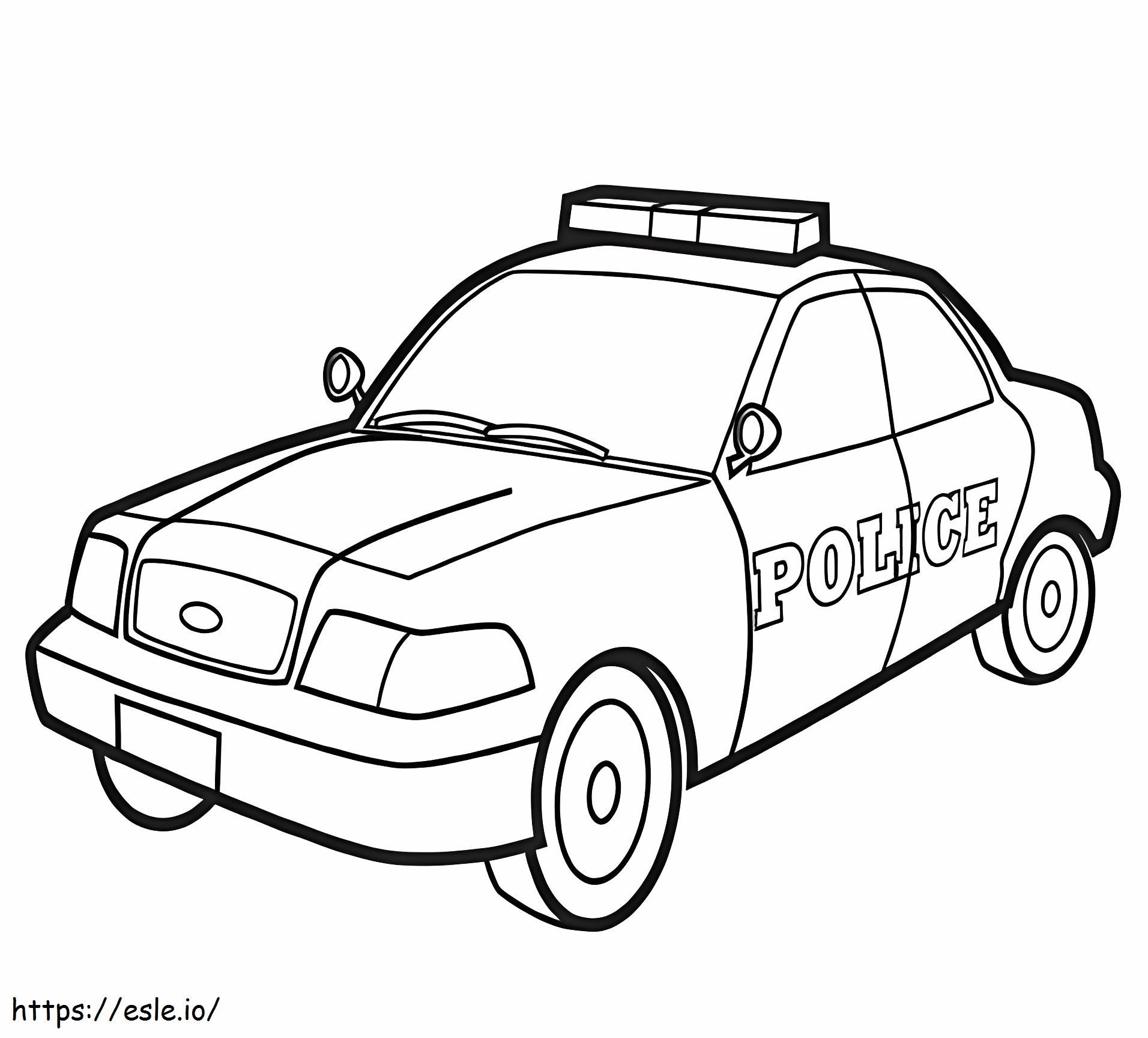Police car free printable coloring page
