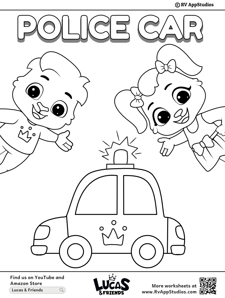 Police car coloring pages print