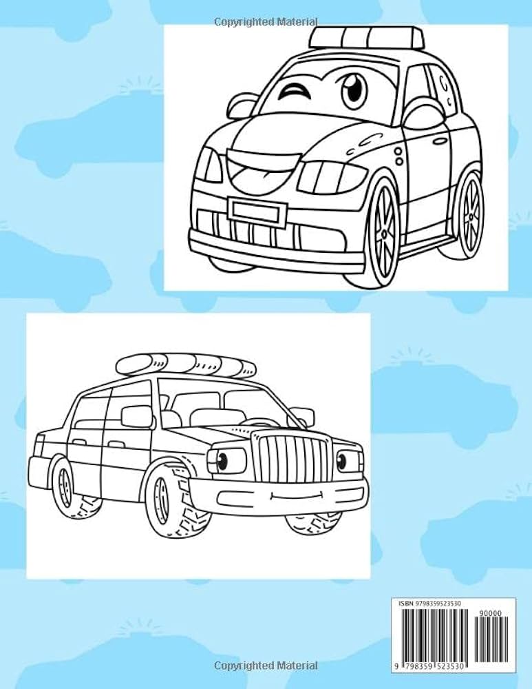 Police car louring book classic and modern police cars loring pages for kids dali raphael books