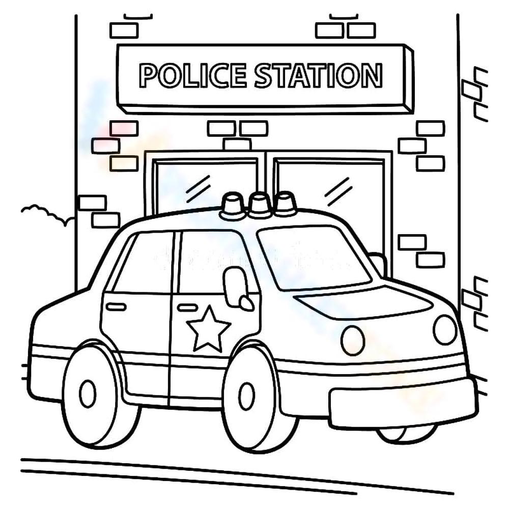 Free printable police car coloring pages for kids