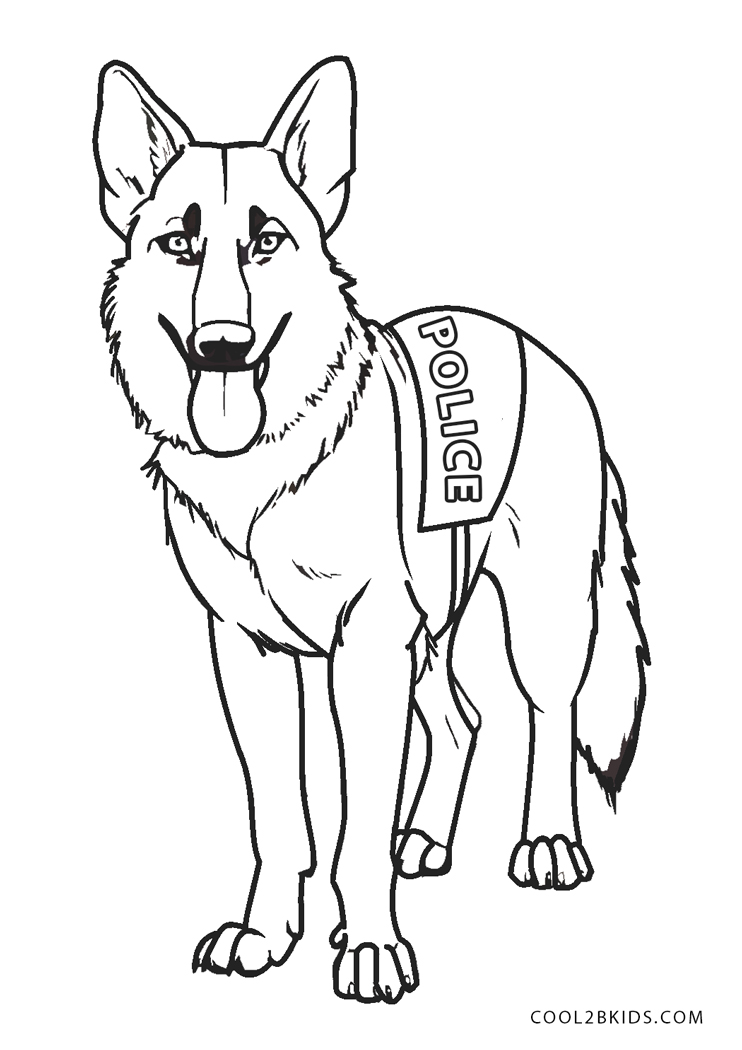 Free printable police dog coloring pages for kids
