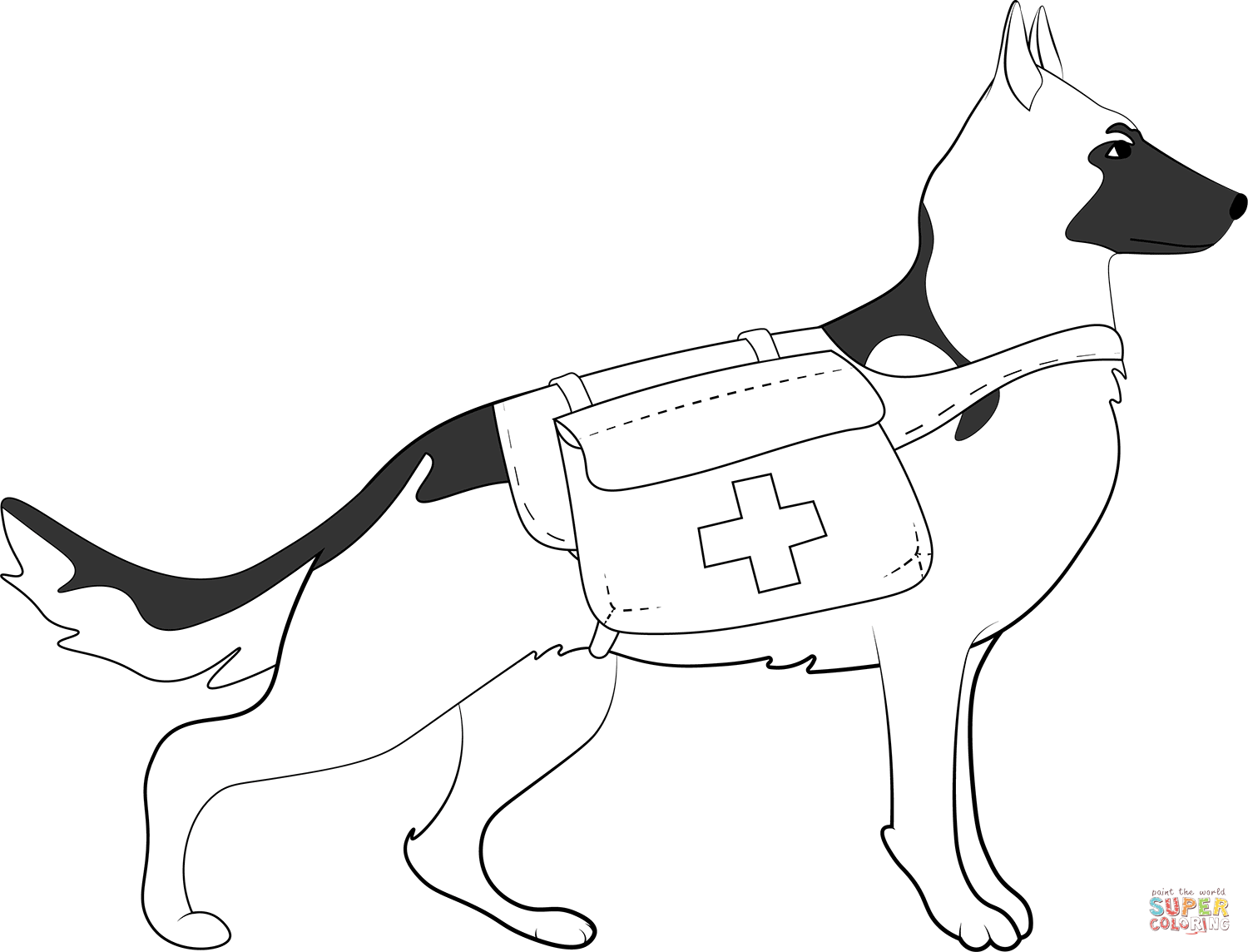 Rescue dog coloring page free printable coloring pages