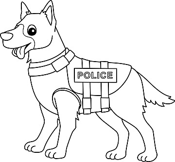 Police dog coloring page colored illustration police dog police assists vector dog drawing rat drawing ring drawing png and vector with transparent background for free download