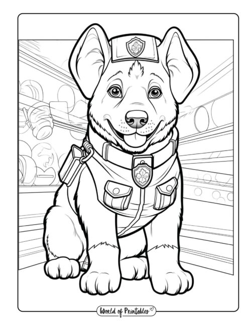 Dog coloring pages for kids adults