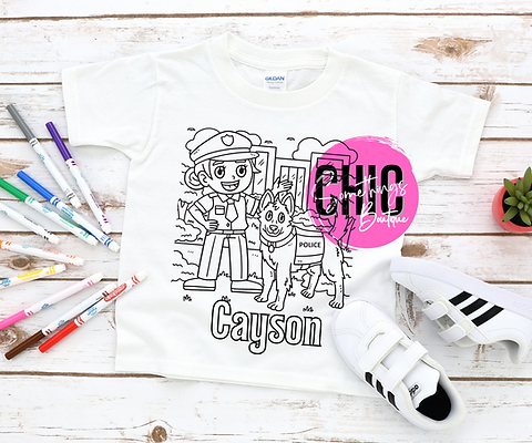 Personalized police and police dog coloring page shirt chicsomethings
