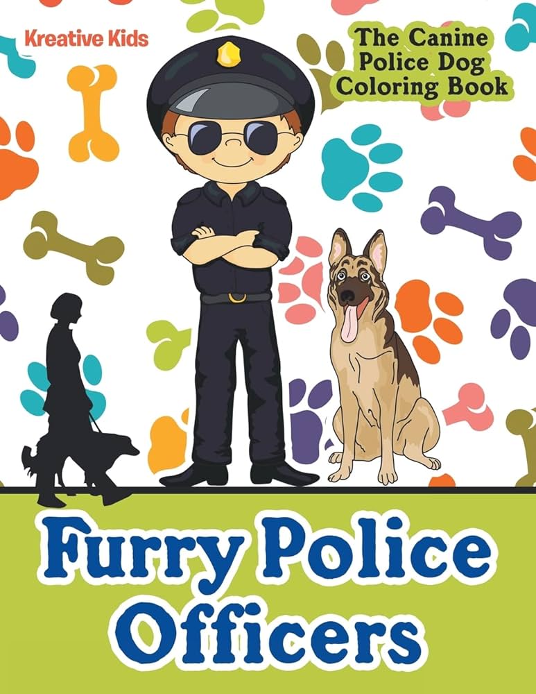 Furry police officers the canine police dog coloring book kids kreative books