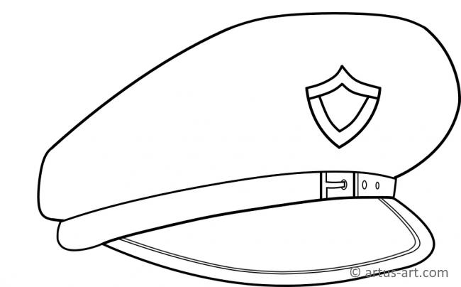 Police peaked cap coloring page free download artus art