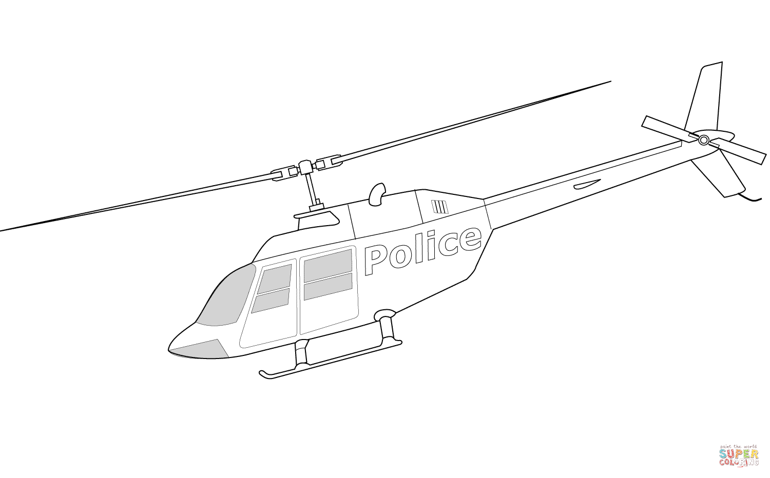 Bell a police helicopter coloring page free printable coloring pages