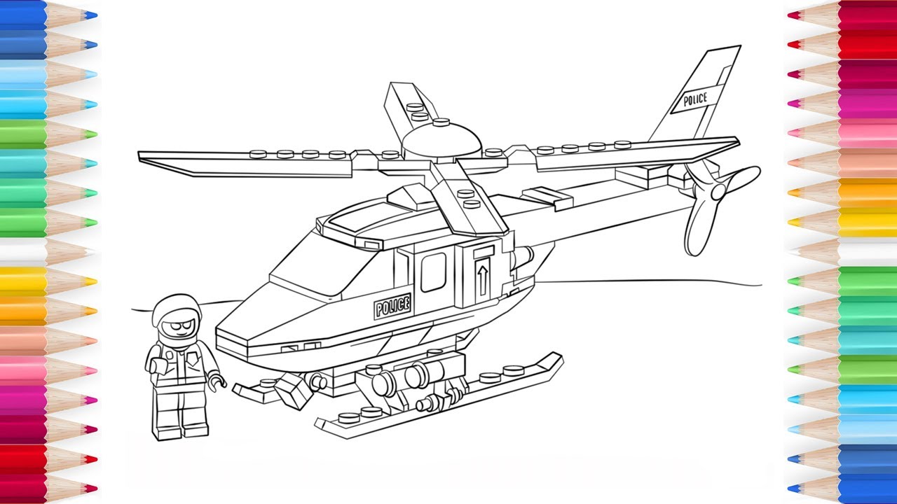 Lego police helicopter coloring pages lego coloring boo