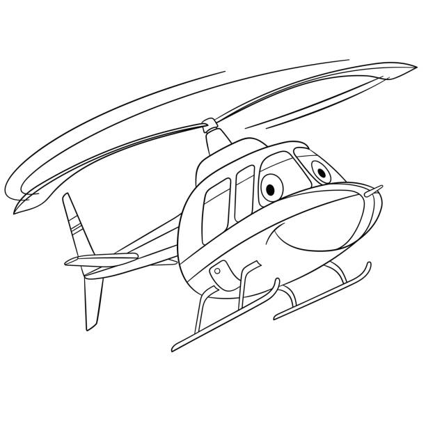 Helicopter coloring page stock illustrations royalty