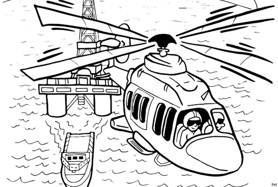 Helicopter coloring books for the quarantine