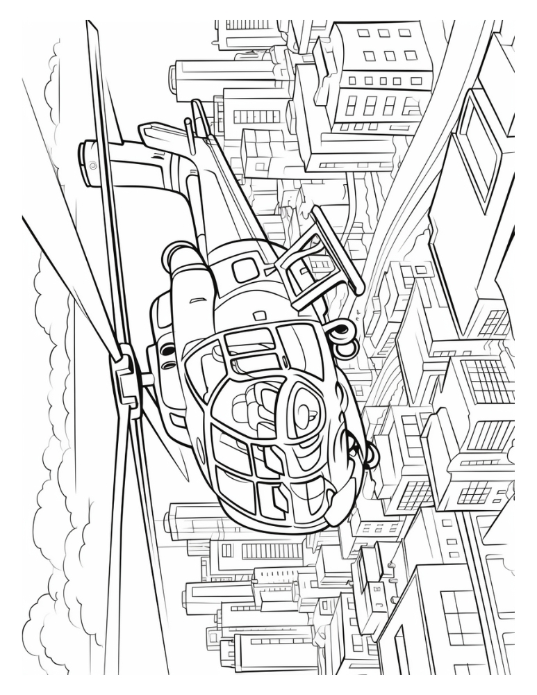 Free printable helicopter coloring pages
