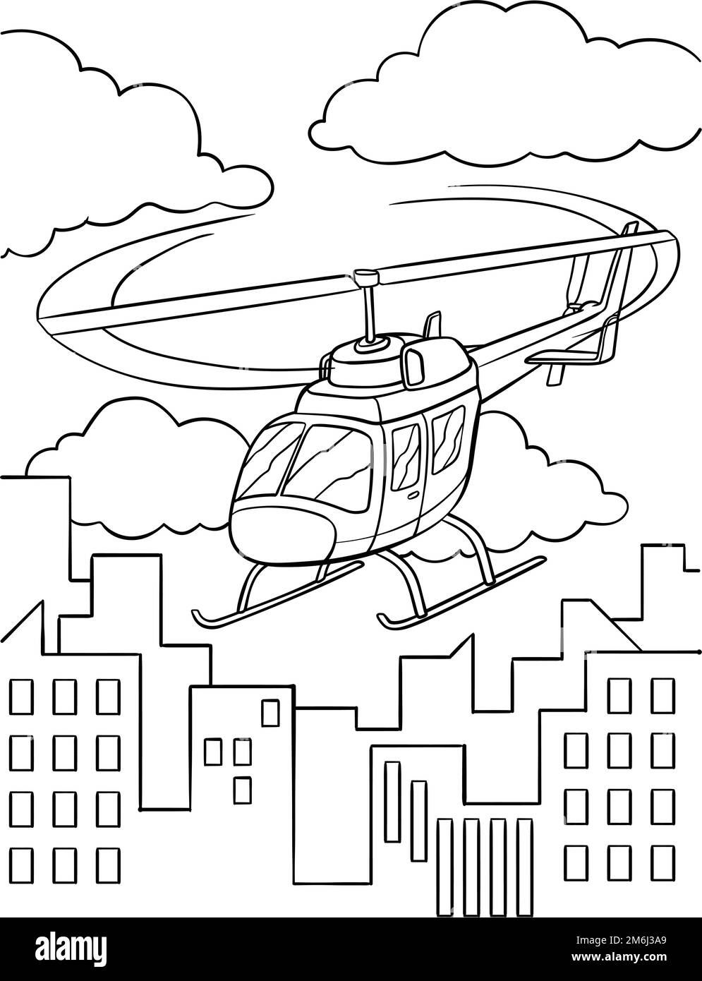 Helicopter coloring page for kids stock vector image art