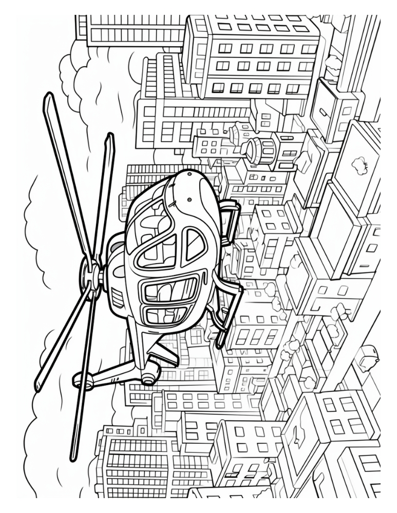 Free printable helicopter coloring pages