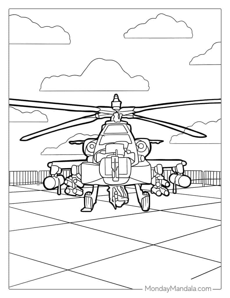 Helicopter coloring pages free pdf printables
