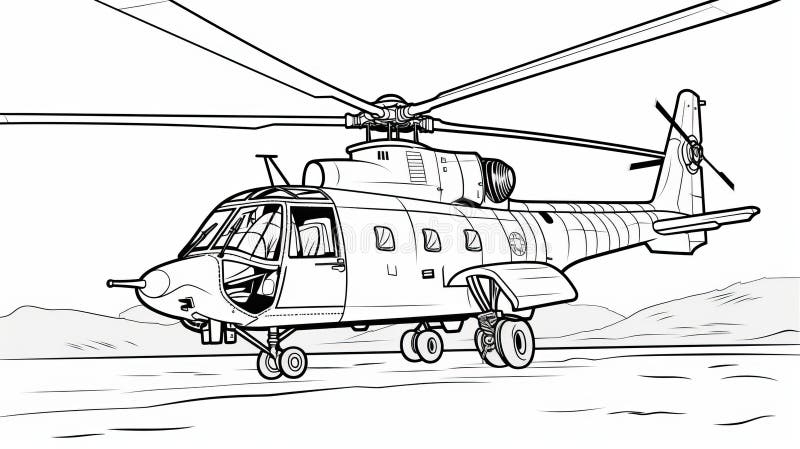 Helicopter coloring page stock illustrations â helicopter coloring page stock illustrations vectors clipart