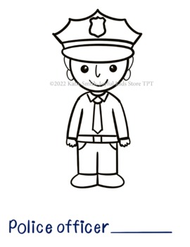 Police officer coloring pages by joyful kids store tpt