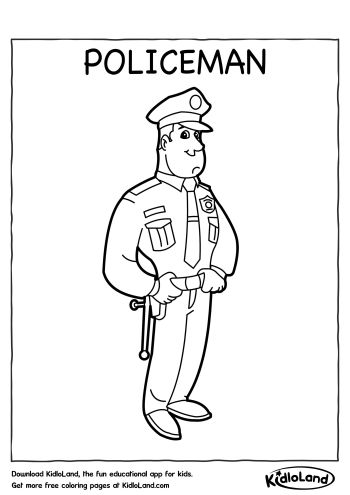 Download free policeman coloring page and educational activity worksheets for kids