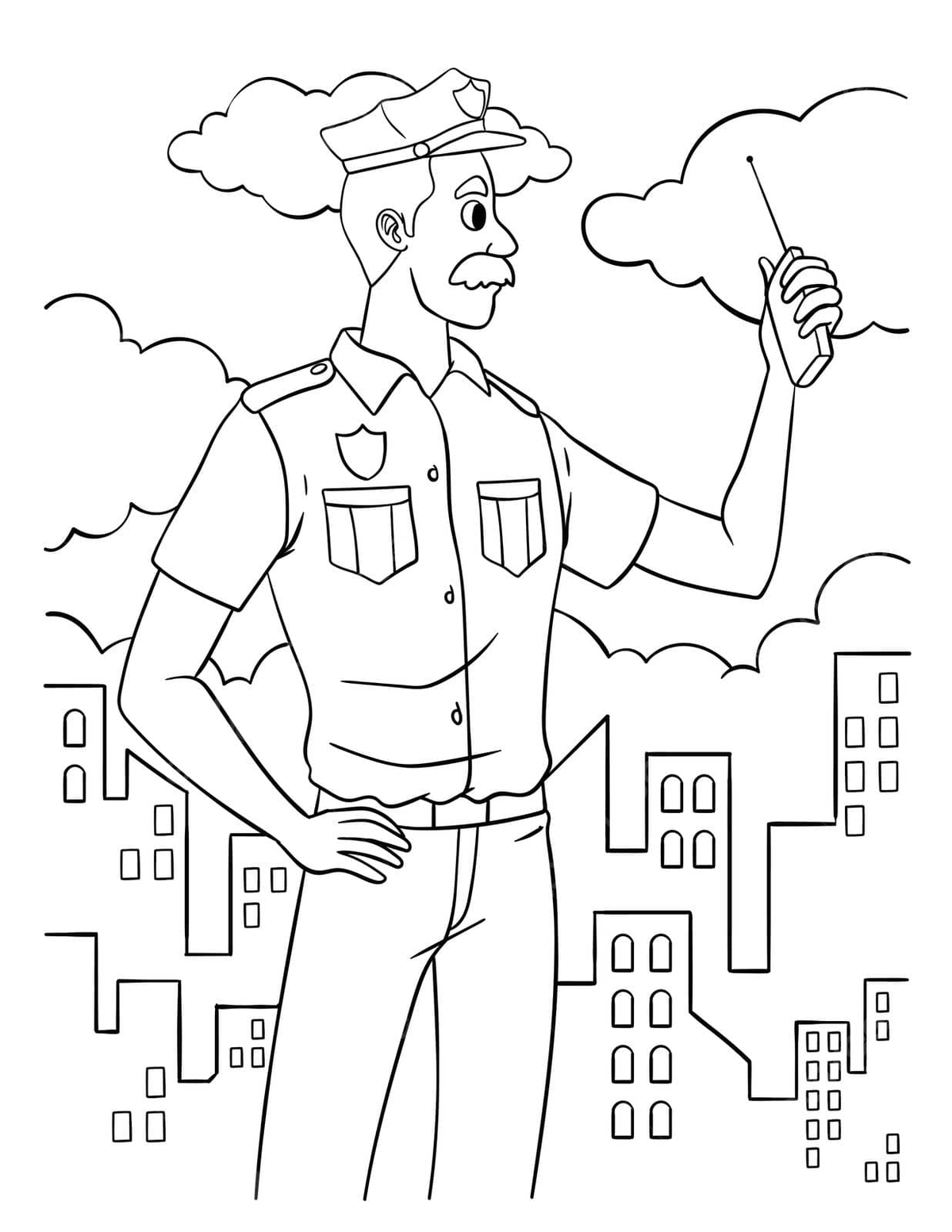 Policeman coloring page for kids colouring deputy guard vector colouring deputy guard png and vector with transparent background for free download