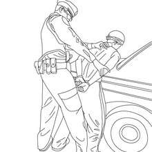 Policeman at the police station coloring pages