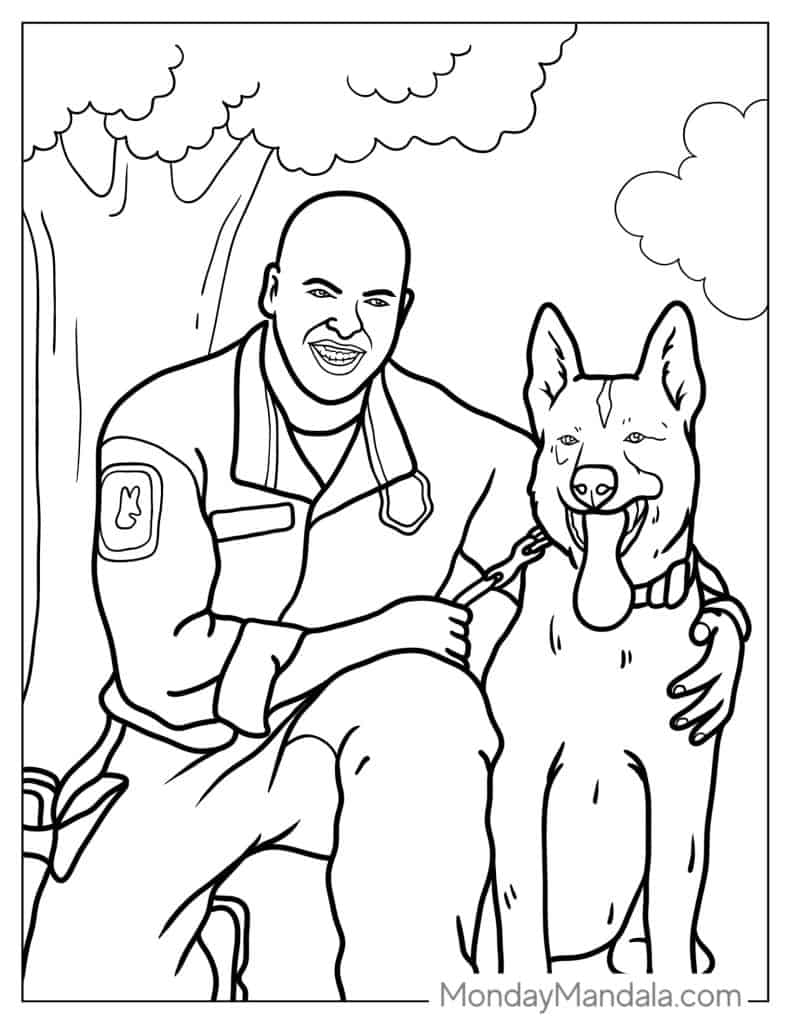 Police coloring pages free pdf printables