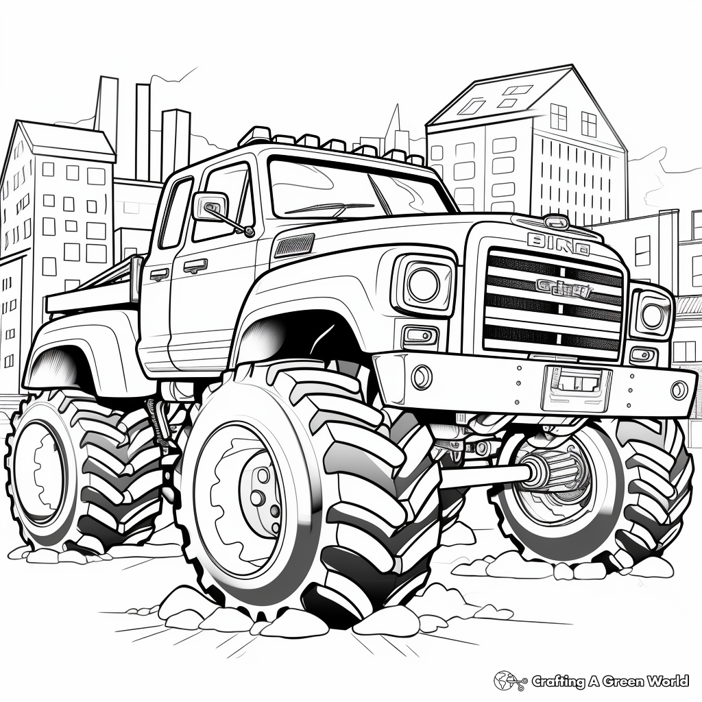 Police monster truck coloring pages