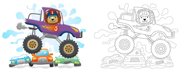 Thousand coloring page truck royalty