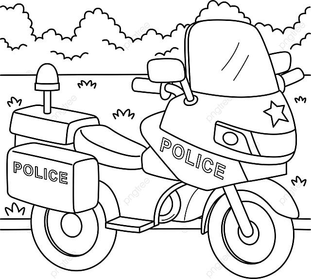 Police motorcycle coloring page for kids corps illustration vector vector corps illustration vector png and vector with transparent background for free download