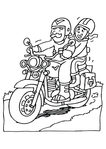 Coloring pages simple police motorcycle coloring sheets