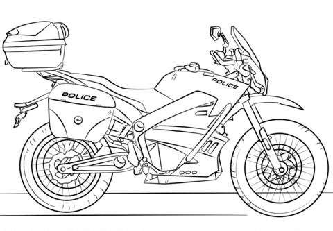Police motorcycle coloring page free printable coloring pages
