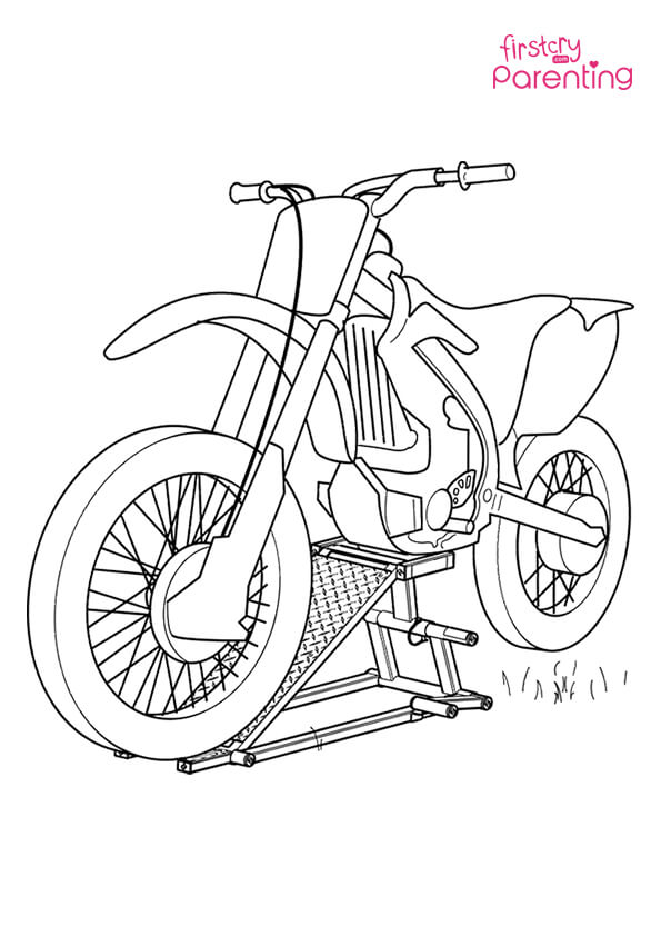 Cat scooter cartoon coloring page for kids