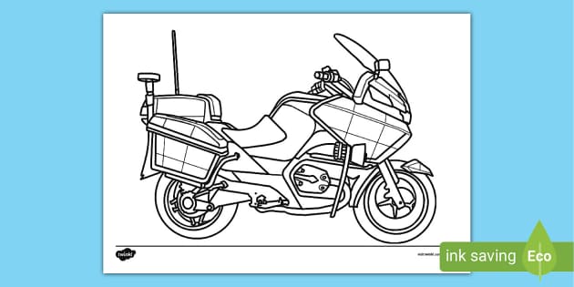 Police motorbike louring page teacher made