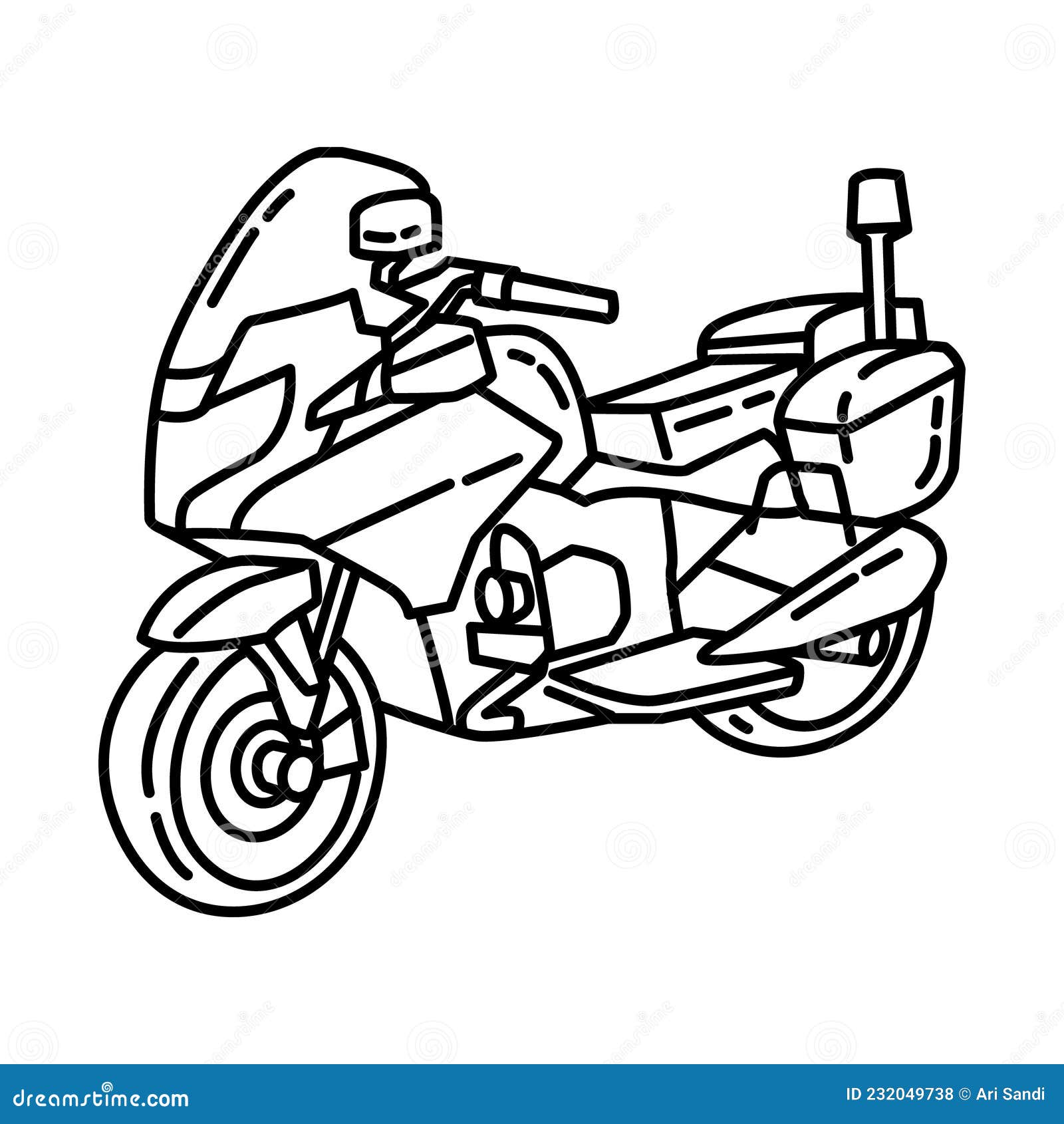 Police motorcycle icon doodle hand drawn or outline icon style stock vector