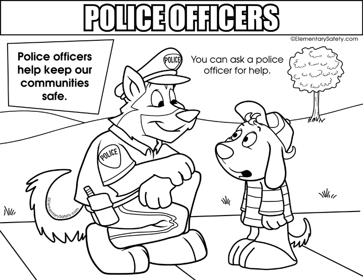 Police helps â coloring police officers