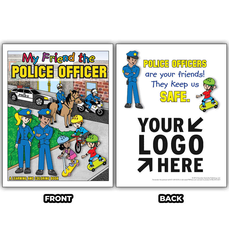 My friend the police officer learning coloring activity books