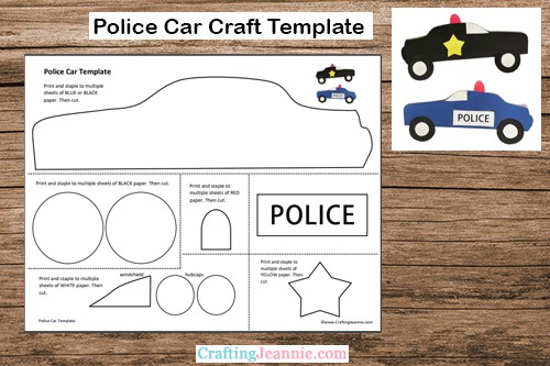 Police car craft free template