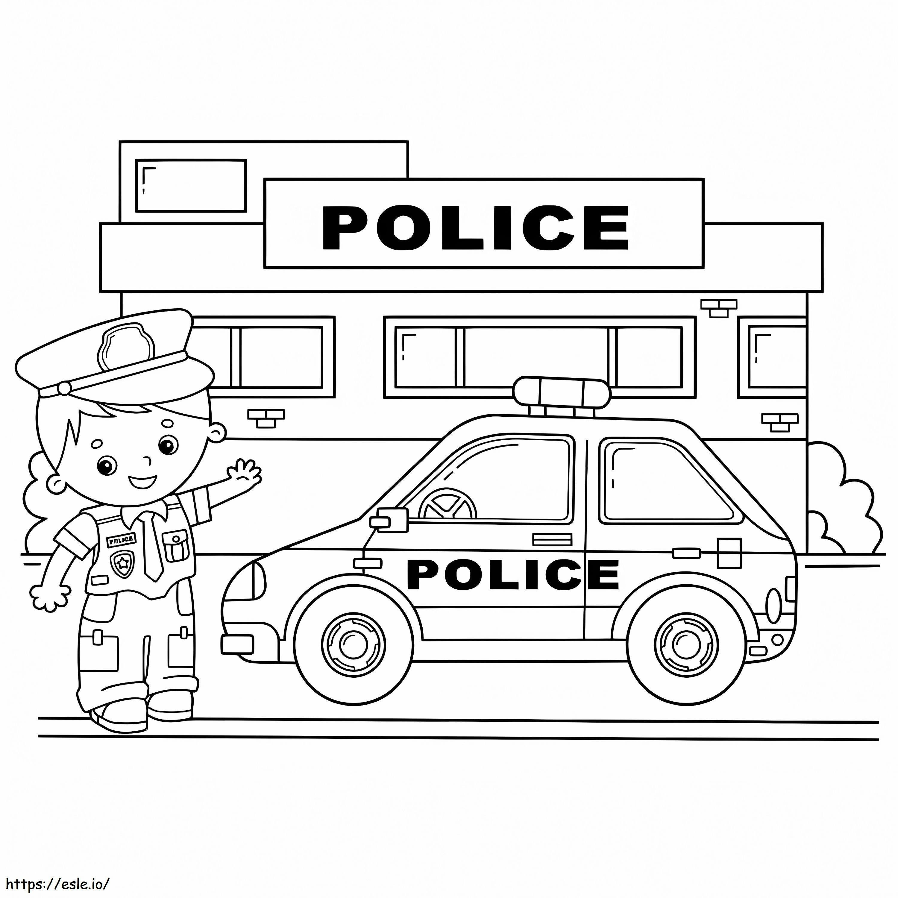 Printable police statn coloring page